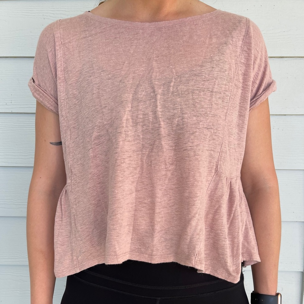 Madewell crop peplum top